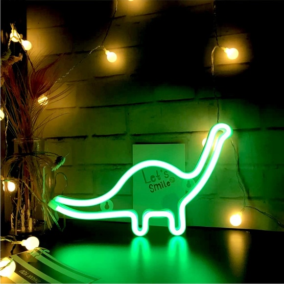 Neon Green Dinosaur Animal Kid/Teen Wall Room Party Birthday Gift Decor LEDLight - Picture 4 of 5